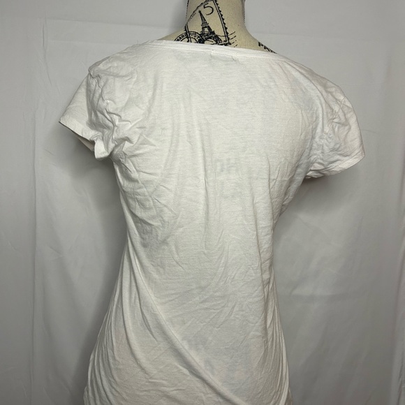 Guess White Rhinestone Logo Tee - Picture 4 of 5
